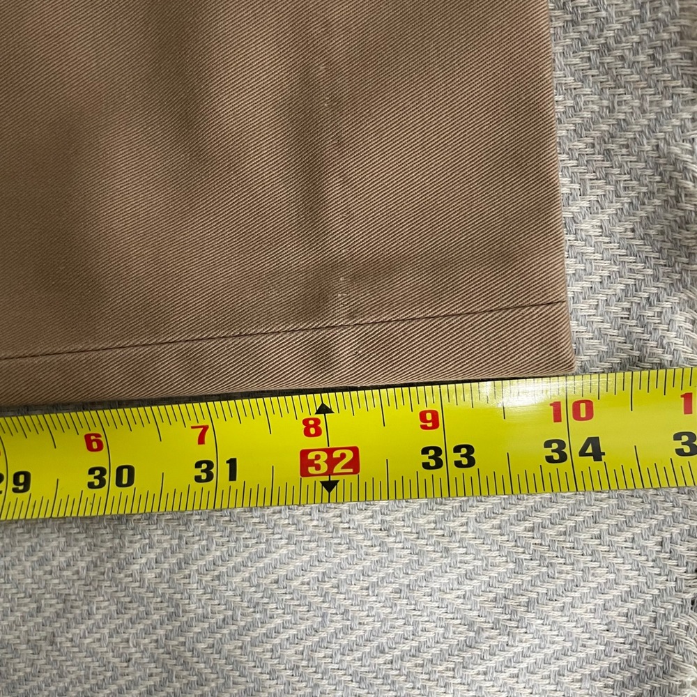 LL Bean Standard Fit Chinos Mens 33x34 Khaki Tan Cotton Business Casual Office - Picture 6 of 10